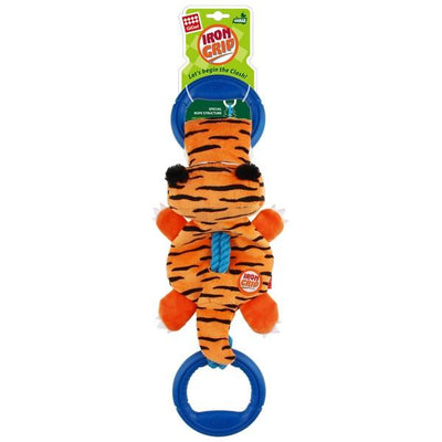 GiGwi Iron Grip Tiger Plush Tug Toy with TPR Handle - Ormskirk Pets