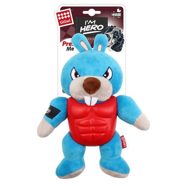 GiGwi Im Hero TPR Armor Rabbit TPR Plush with Squeaker - Ormskirk Pets