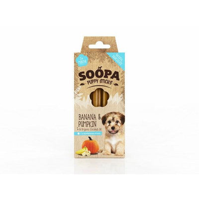 Soopa Banana & Pumpkin Puppy Dental Sticks 100g Case of 10 - Ormskirk Pets