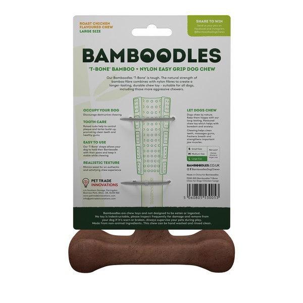 Bamboodles T Bone Chew Toy for Dogs Large 7Inch Chicken Flavour - Ormskirk Pets