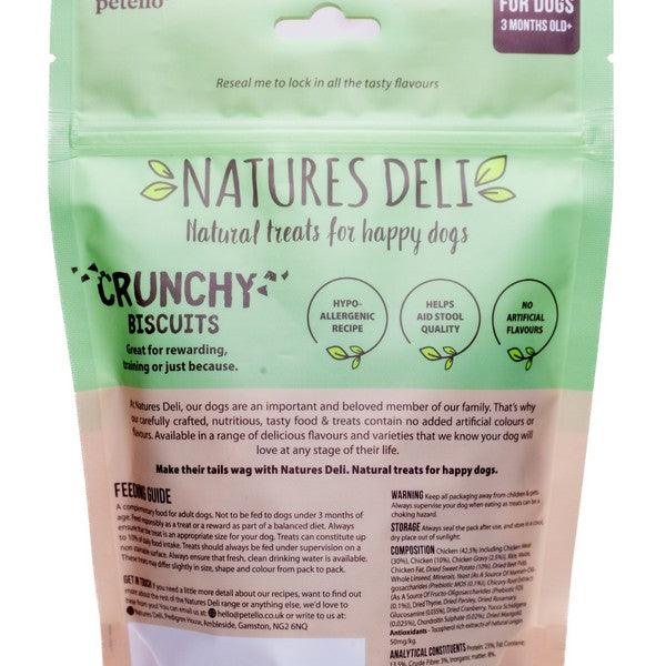 Natures Deli Crunchy Biscuit Chicken With Sweet Potato 225g Case of 10 - Ormskirk Pets