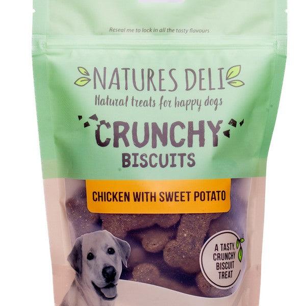 Natures Deli Crunchy Biscuit Chicken With Sweet Potato 225g Case of 10 - Ormskirk Pets