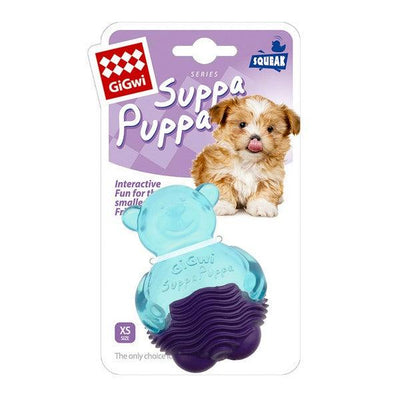 GiGwi Suppa Puppa Bear With Squeaker For Puppies And Small Dogs Blue - Ormskirk Pets