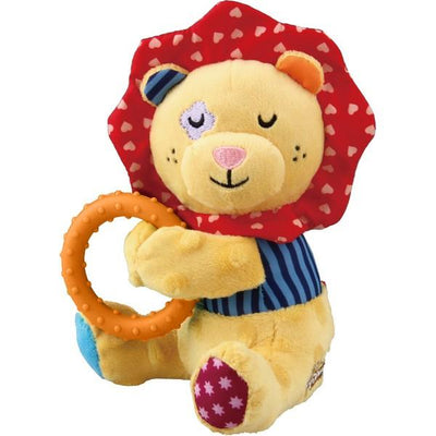 GiGwi Plush Friends Squeaker and Ring Lion for Puppies and Small Dogs - Ormskirk Pets