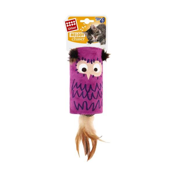 GiGwi Cat Melody Chaser Owl Tube with Sound Chip - Ormskirk Pets