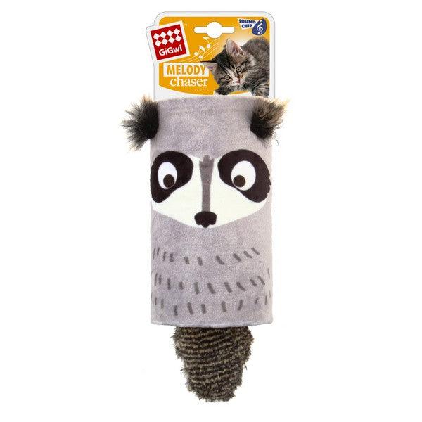 GiGwi Cat Melody Chaser Raccoon Tube with Sound Chip - Ormskirk Pets