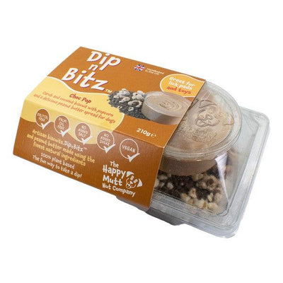 Dip N Bitz 210g Choc Pop-Carob/coconut biscuit, carob and popcorn Case of 8 - Ormskirk Pets