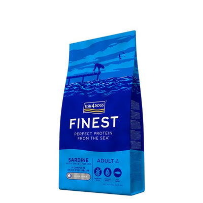 Fish4Dogs Finest Adult Sardine With Sweet Potato Small or Large Kibble 12kg