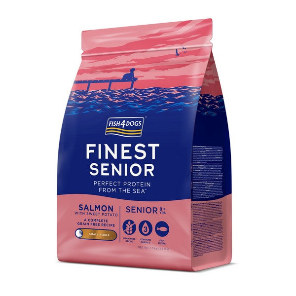 Fish4Dogs Finest Senior Salmon with Sweet Potato (Small Kibble) 1.5kg, 6kg or 12kg