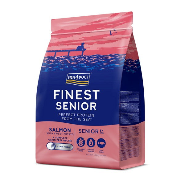 Fish4Dogs Finest Senior Salmon with Sweet Potato (Large Kibble) 1.5kg, 6kg or 12kg