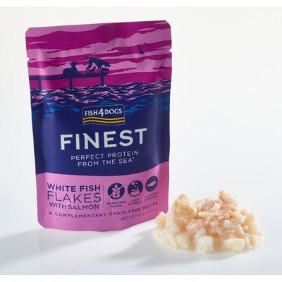 Fish4Dogs Finest White Fish Flakes With Salmon 100g Case of 6 - Ormskirk Pets