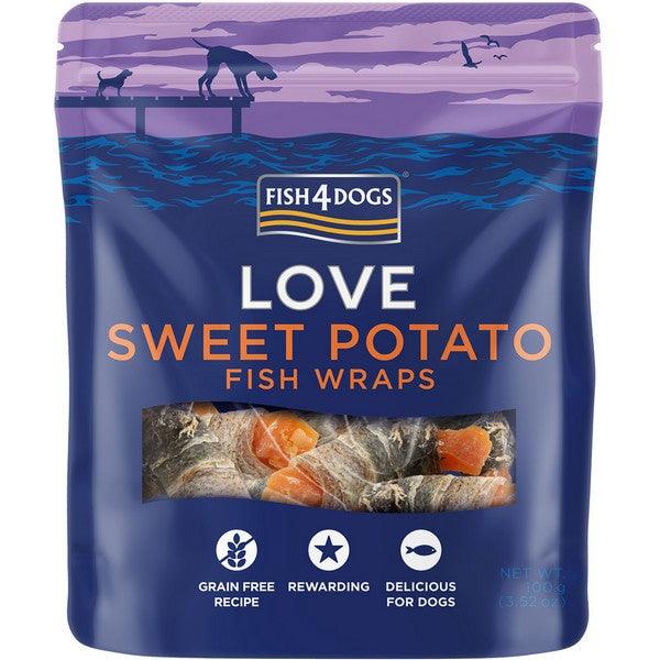 Fish4Dogs Love Sweet Potato Fish Wraps 100g - Ormskirk Pets