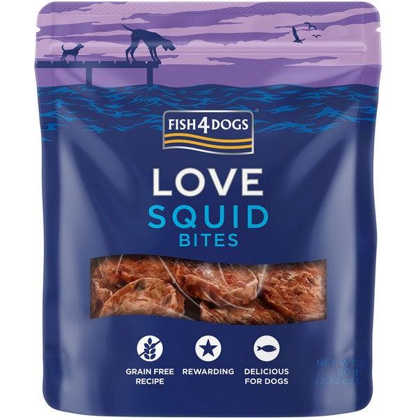 Fish4Dogs Love Squid Bites 80g Case of 8 - Ormskirk Pets