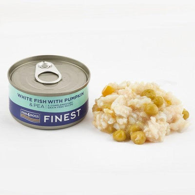 Fish4Dogs Finest White Fish with Pumpkin & Pea 85g Case of 12 - Ormskirk Pets