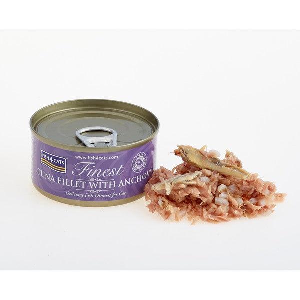 Fish4Cats Finest Tuna Fillet With Anchovy 70g Case of 10 - Ormskirk Pets