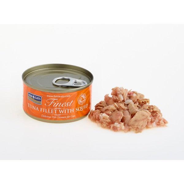 Fish4Cats Finest Tuna Fillet With Squid 70g Case of 10 - Ormskirk Pets