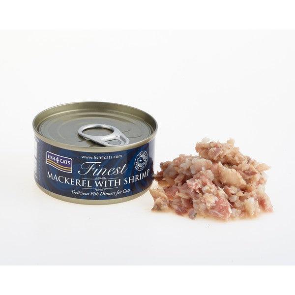 Fish4Cats Finest Mackerel With Shrimp 70g Case of 10 - Ormskirk Pets