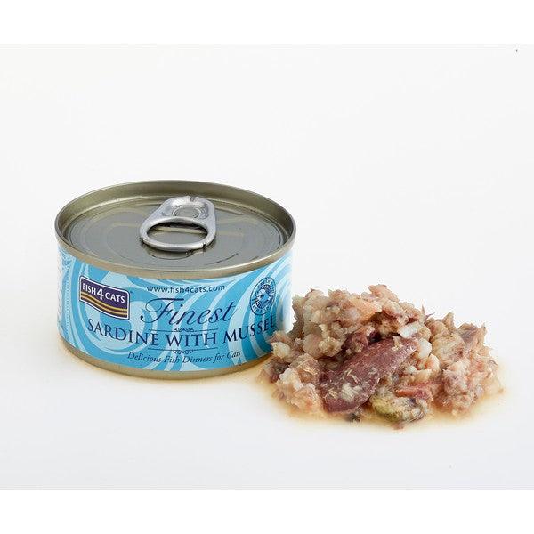 Fish4Cats Finest Sardine With Mussel 70g Case of 10 - Ormskirk Pets