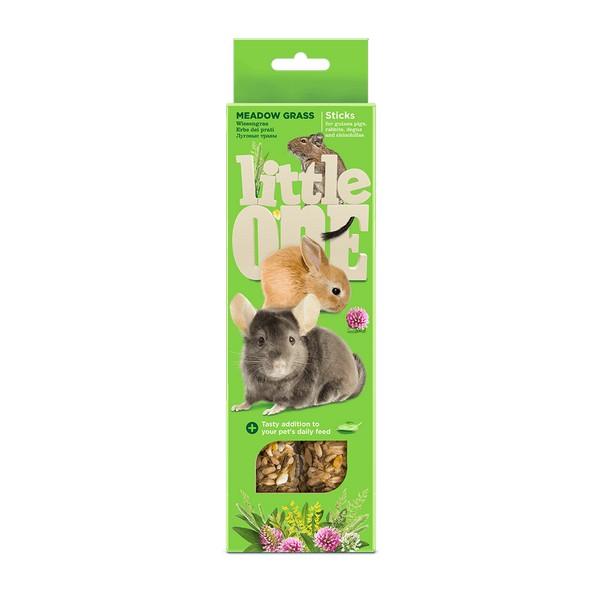 Little One Sticks for guinea pigs, rabbits and chinchillas with meadow grass, 2x55g Case of 8 - Ormskirk Pets