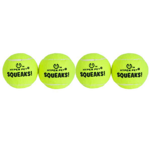 Hyper Pet Squeaks Tennis Ball 4pack Green