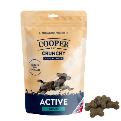 Cooper & Co Crunchy Biscuit Active Turkey with Spinach 135g