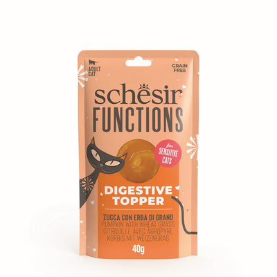 Schesir Functions Digestive Topper Adult Cat Pumpkin & Wheatgrass 40G x 12