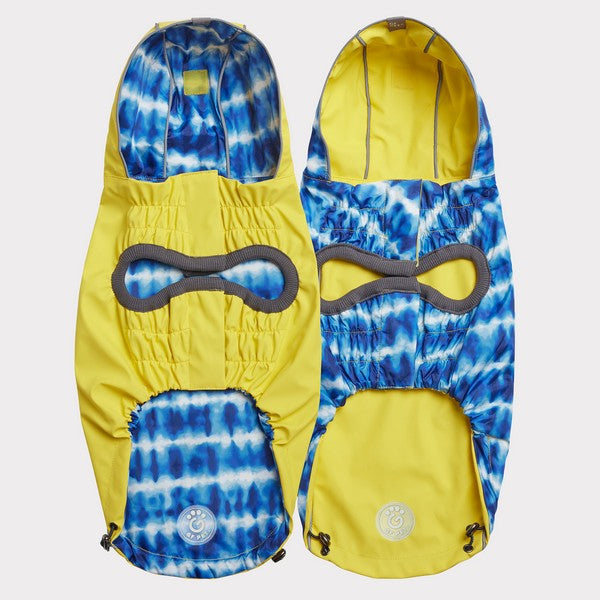 GF Pet Elasto-Fit Reversible Raincoat Yellow Tie Dye