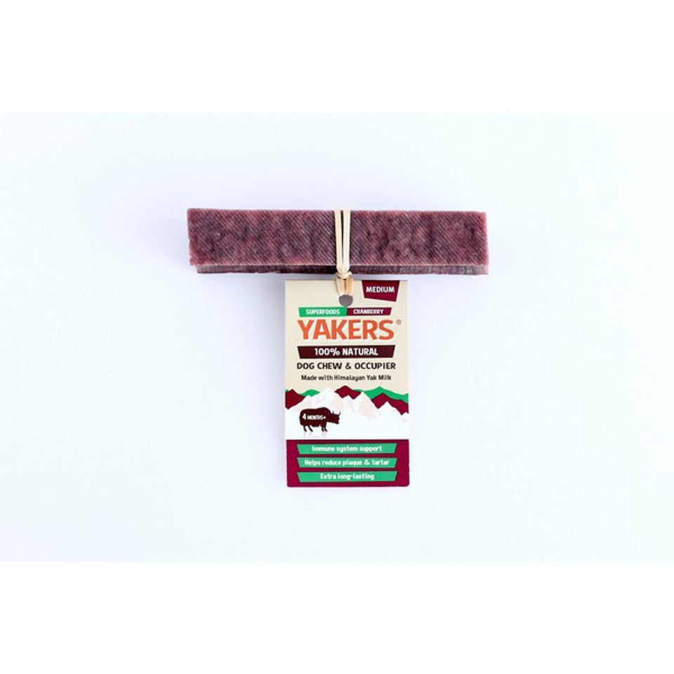 Yakers Dog Chew Cranberry, MED