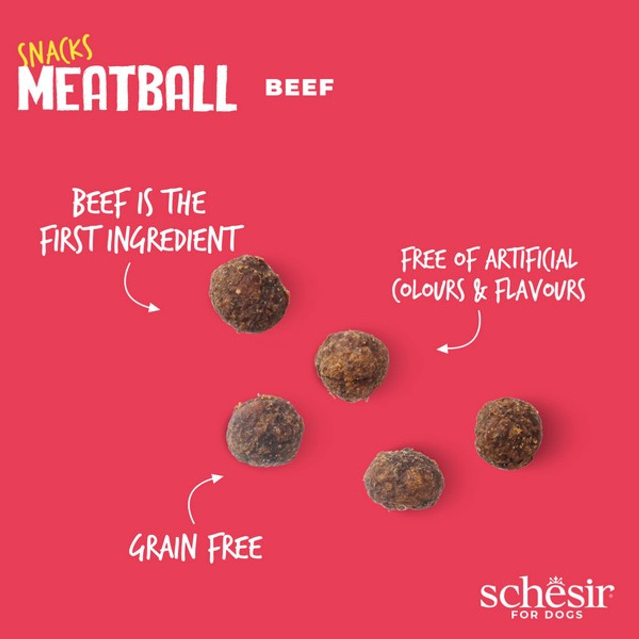 Schesir Dog Snack Beef Meatballs 225G