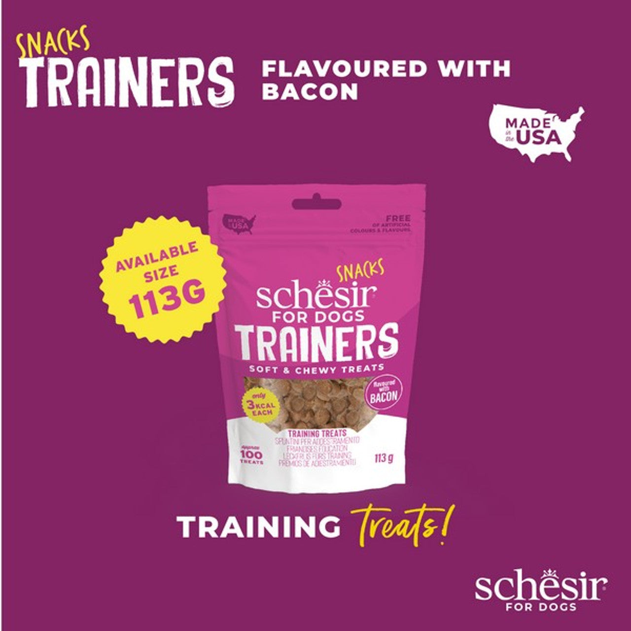 Schesir Dog Snack Training Bacon 113G