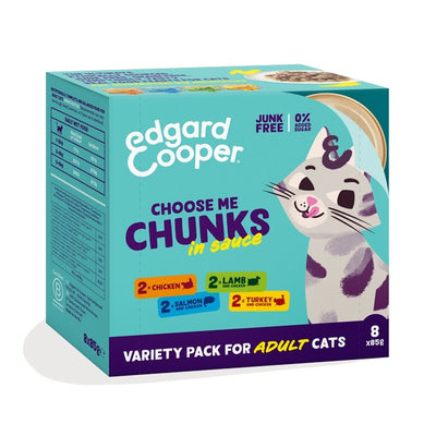 Edgard & Cooper Cat Multipack Chunks Chicken/Salmon/Turkey/Lamb 8 X 85g