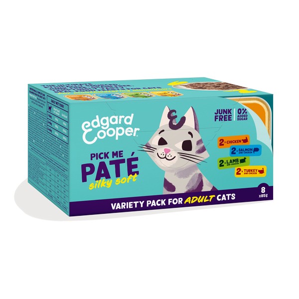 Edgard & Cooper Cat Multipack Pate Chicken/Salmon/Turkey/Lamb 8 X 85g