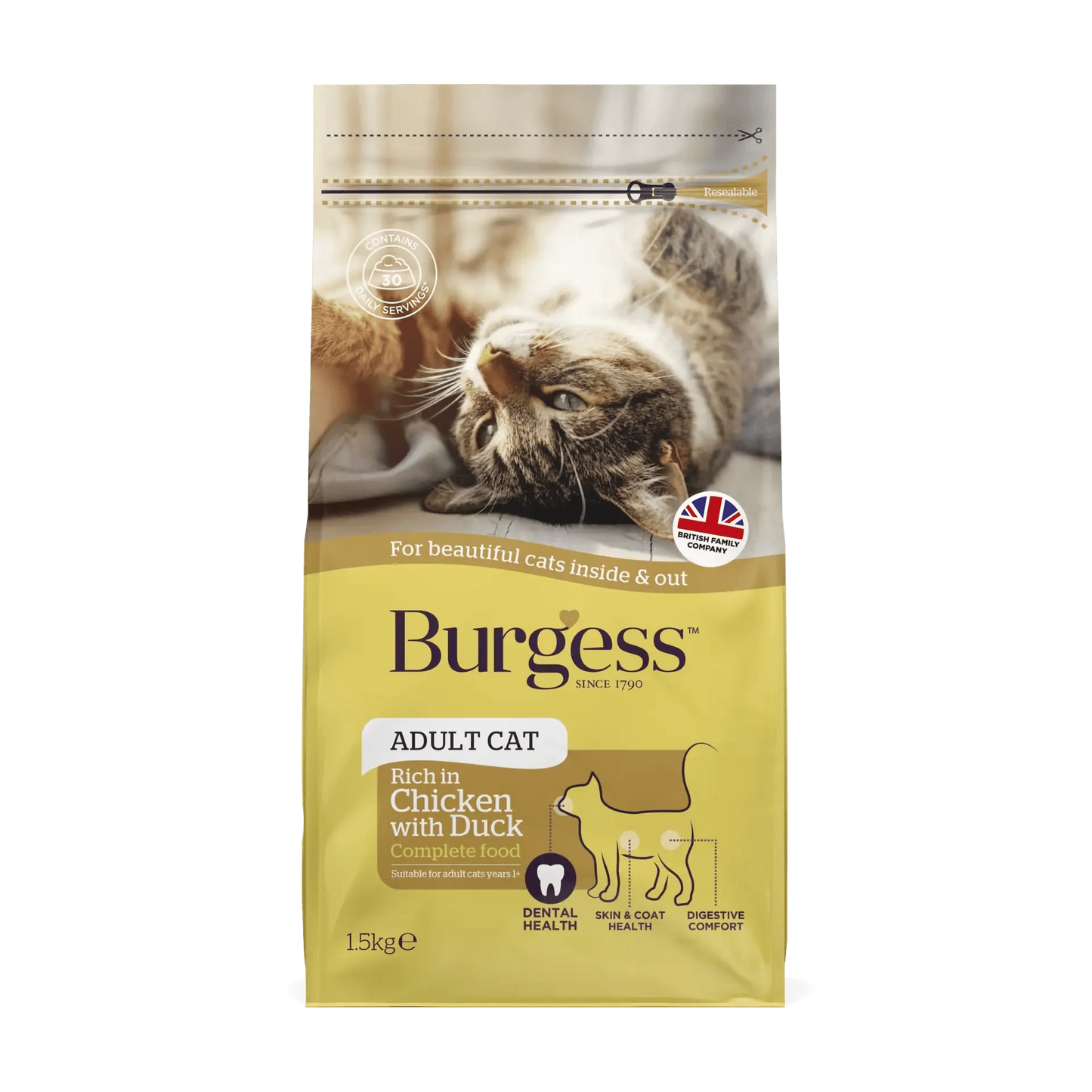 Burgess Adult Cat Chicken & Duck 1.5kg - Ormskirk Pets