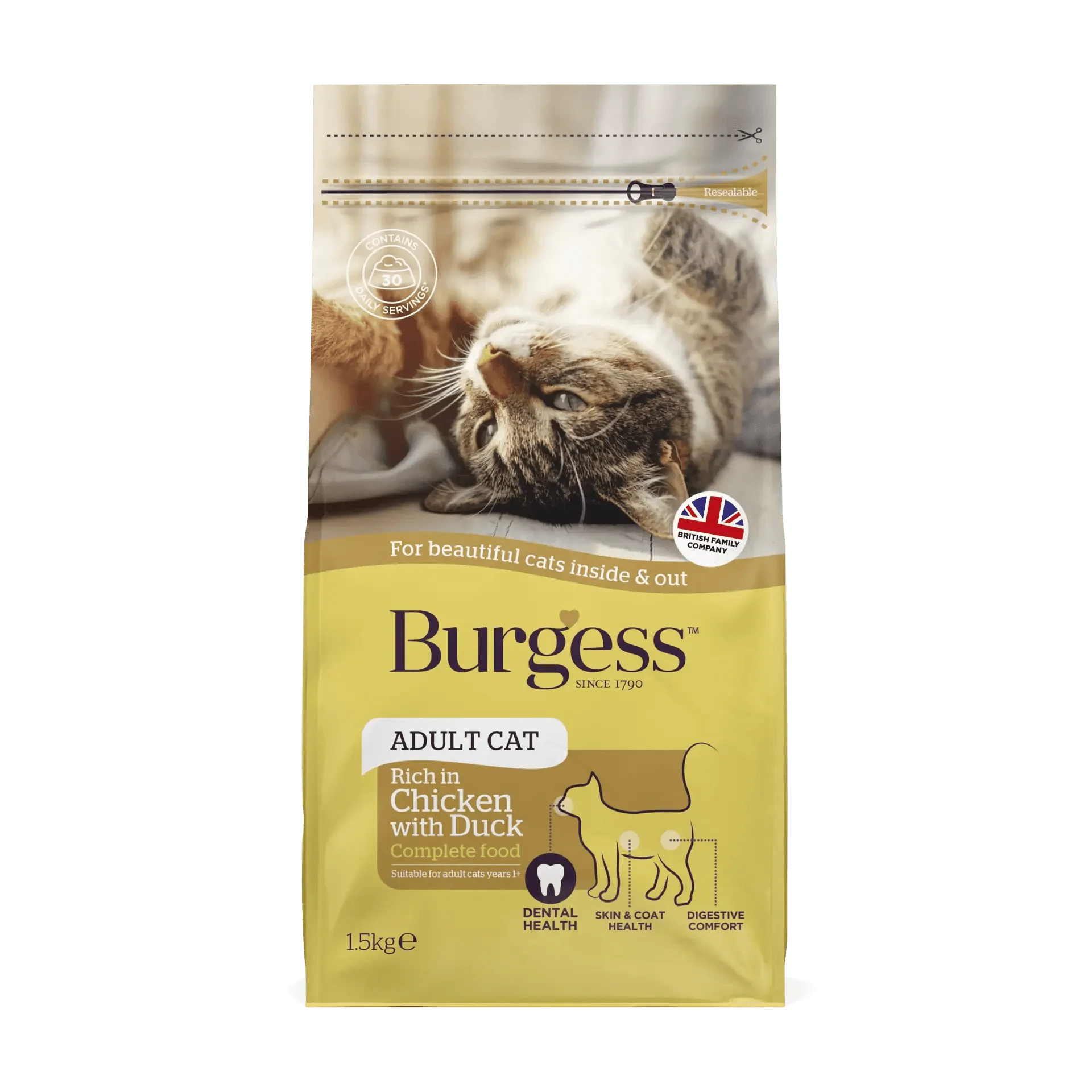 Burgess Adult Cat Chicken & Duck 1.5kg - Ormskirk Pets