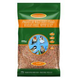 Johnston & Jeff Premium Wild Bird - Wheat-Free with Suet, 20kg VAT FREE - Ormskirk Pets