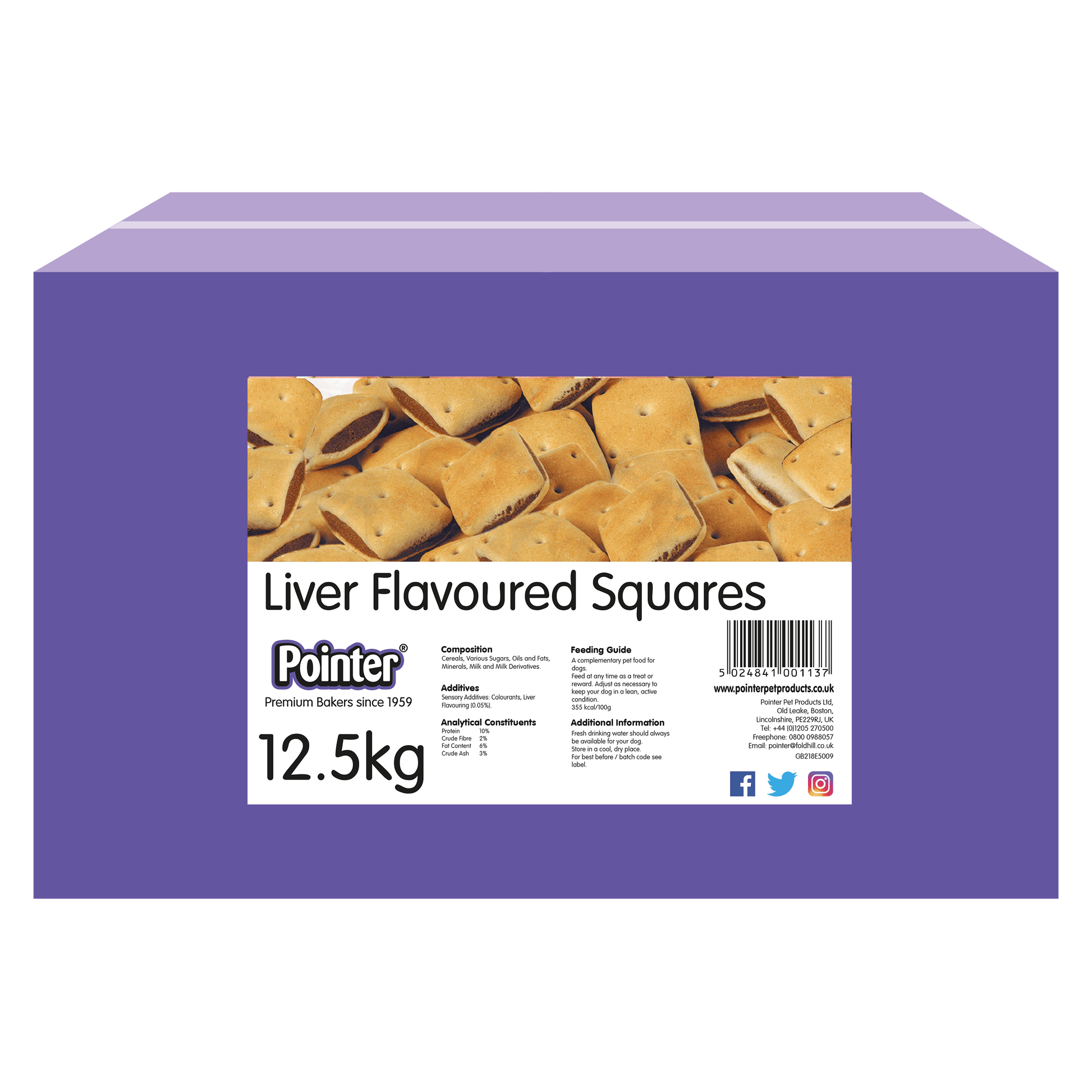 Pointer Liver Flavoured Squares 12.5Kg - Ormskirk Pets