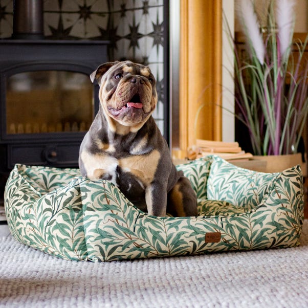 William Morris Square Dog Bed Willow Bough Print