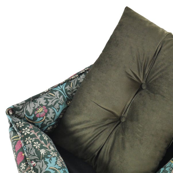 William Morris Square Dog Bed Blackthorn Print