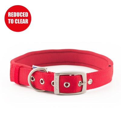 Ancol Padded Nylon Eyelet Collar Red 56-66cm XL - Ormskirk Pets