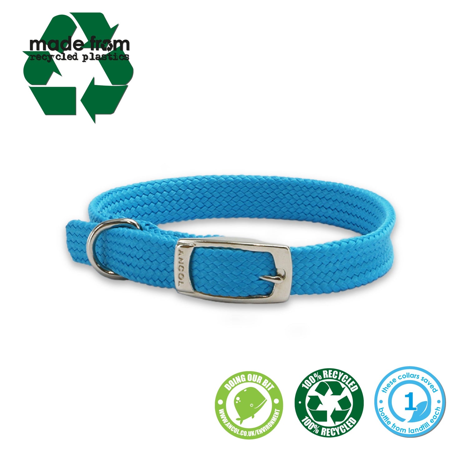 Ancol Softweave Collar Blue Made From