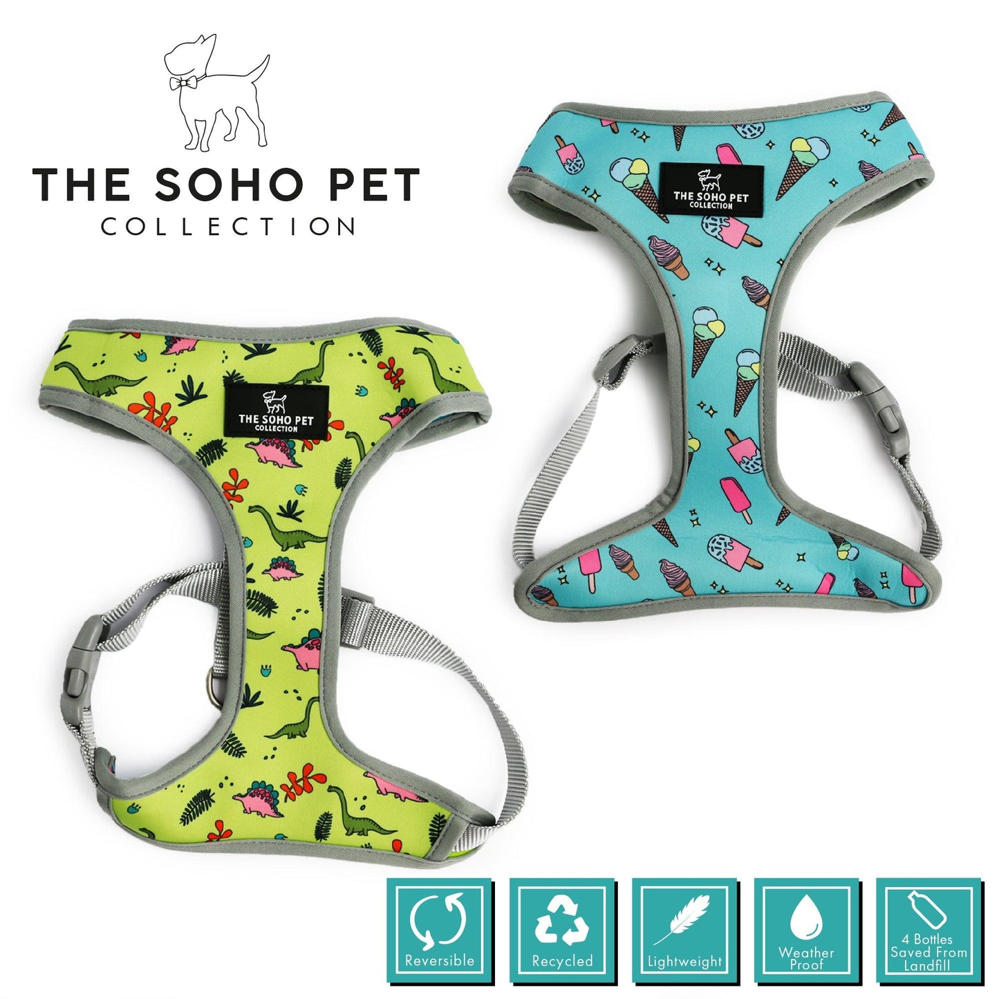 Ancol Dino/Ice Cream Patterned Harness XS