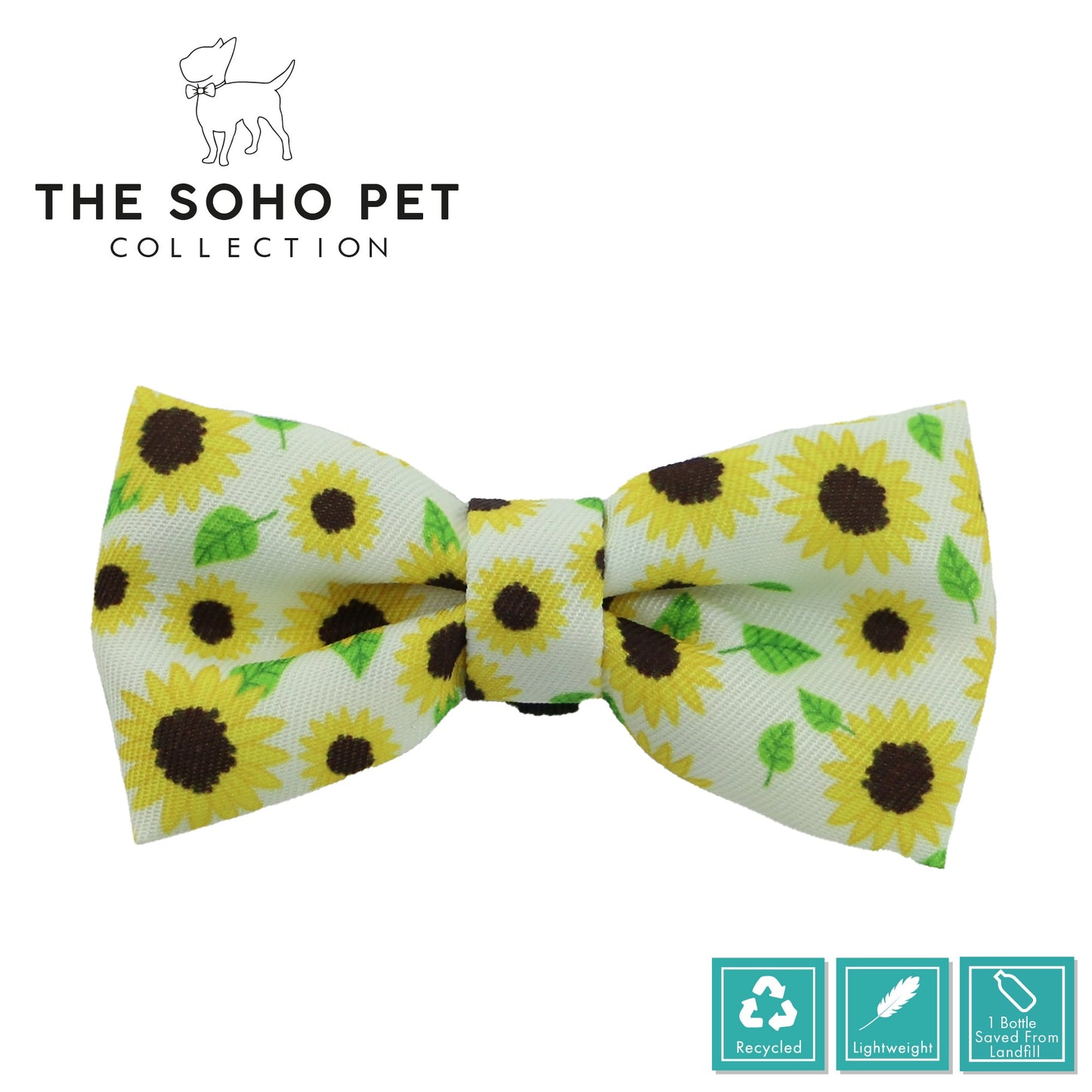 Ancol Sunflower/Yellow Check Patterned Bow Tie 2 per pk