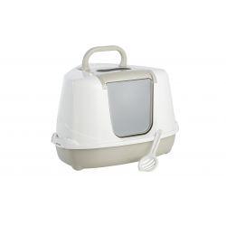 Corner Hooded Flip Loo Grey 56cm - Ormskirk Pets