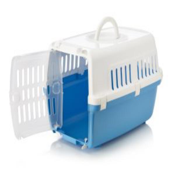 Savic Zephos 1 Plast Pet Carrier Wh/Blu 48x31.5x30 - Ormskirk Pets