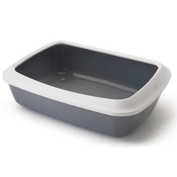 Savic Iriz 50 Litter Tray + Rim White/Cold Grey - Ormskirk Pets