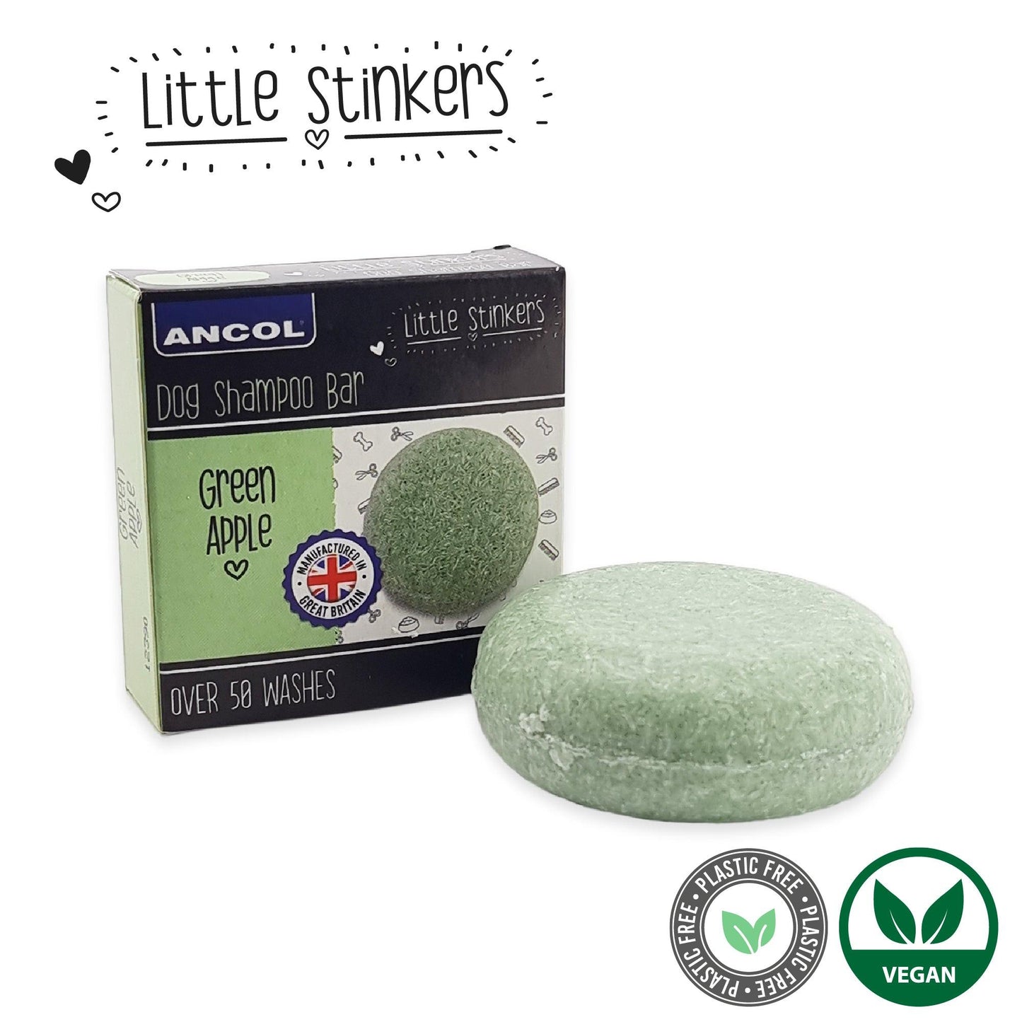 Ancol Little Stinkers Green Apple Shampoo Bar