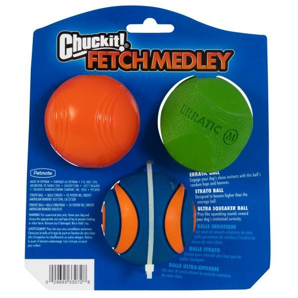 Chuckit! Fetch Medley 2 Assorted Medium (3Pk) 6.5cm - Ormskirk Pets