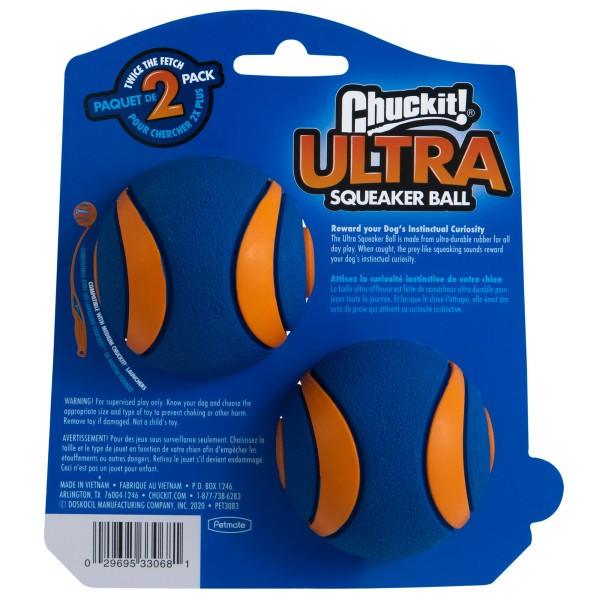 Chuckit! Ultra Squeaker Ball Medium (2Pk) 6.5cm - Ormskirk Pets