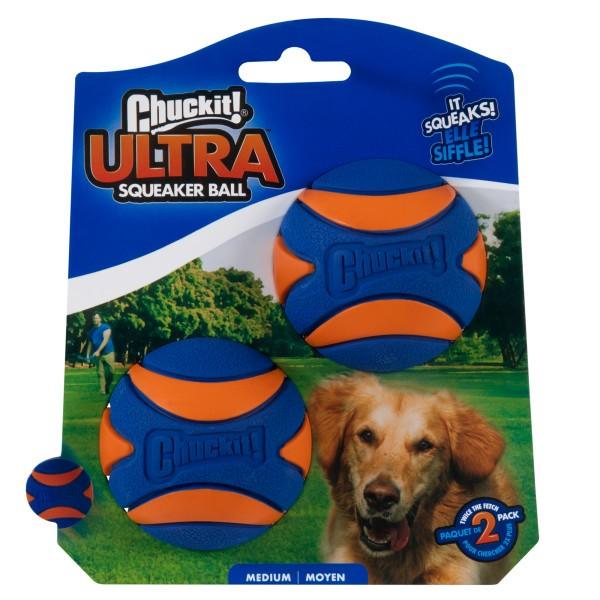 Chuckit! Ultra Squeaker Ball Medium (2Pk) 6.5cm - Ormskirk Pets