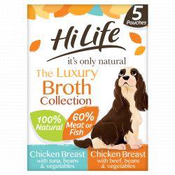 HiLife it's only natural - The Luxury Broth Collection 5 x 100g Multipack 100g - Ormskirk Pets